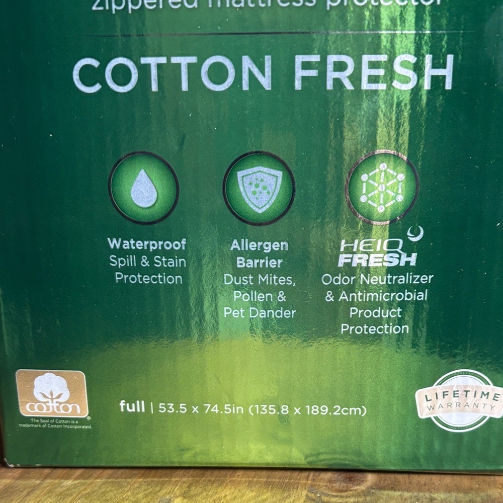 Allerease Full Cotton Fresh Waterproof Allergen Barrier Mattress Protector NEW - Picture 4 of 9